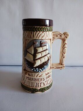 1960s - 70s Mariner's Inn Nautical Ceramic Stein